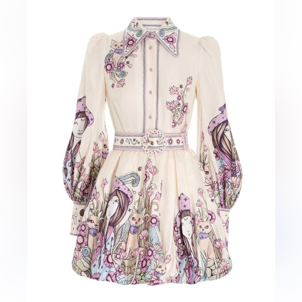 NEW NWT Zimmerman Celestial Bubble Shirt Dress